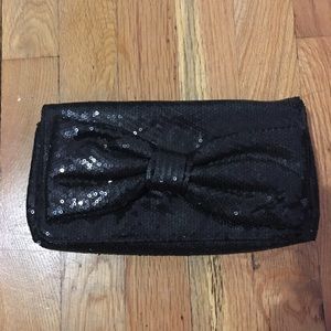 Betsy Johnson Black sequin clutch